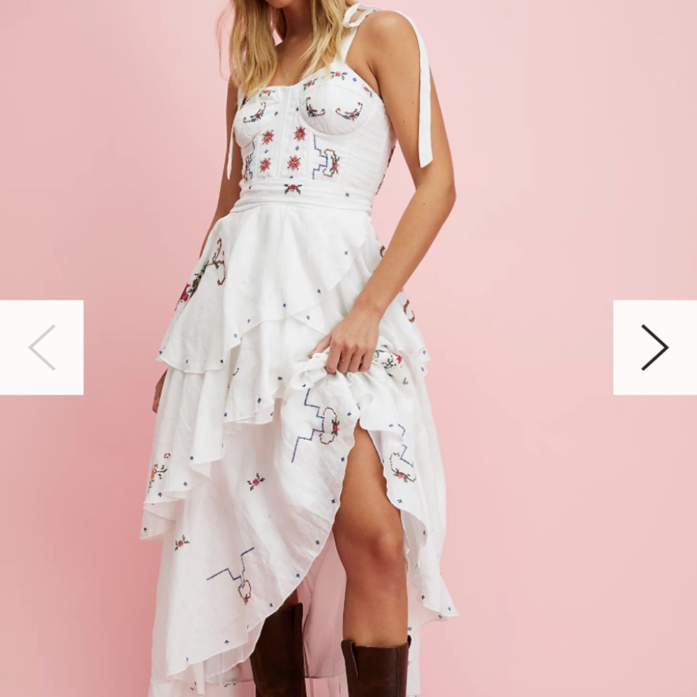 Free People FIllyboo embroidered corset boho wedding dress!
